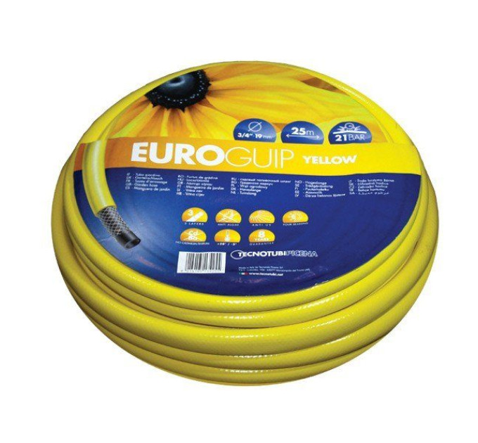 Шланг садовий Tecnotubi Euro Guip Yellow для поливу діаметр 1/2 дюйма, довжина 50 м (EGY 1/2 50)