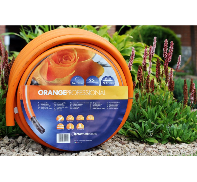 Шланг садовий Tecnotubi Orange Professional для поливу діаметр 1/2 дюйма, довжина 50 м (OR 1/2 50)