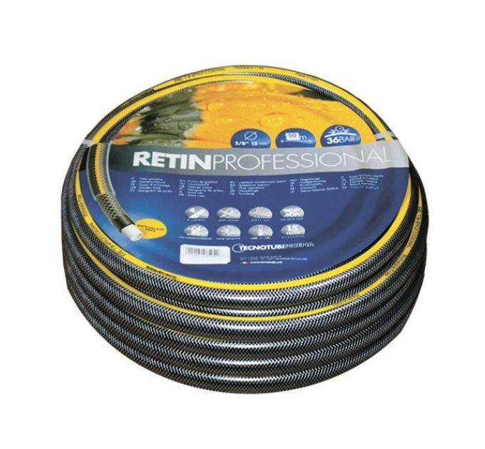 Шланг садовий Tecnotubi Retin Professional для поливу діаметр 5/8 дюйма, довжина 50 м (RT 5/8 50)