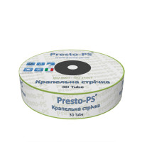 Крапельна стрічка Presto-PS емітерна 3D Tube крапельниці через 10 см, витрата 1,38 л/год, довжина 2000 м, в упаковці - 1 шт. (3D-7-10-2000)
